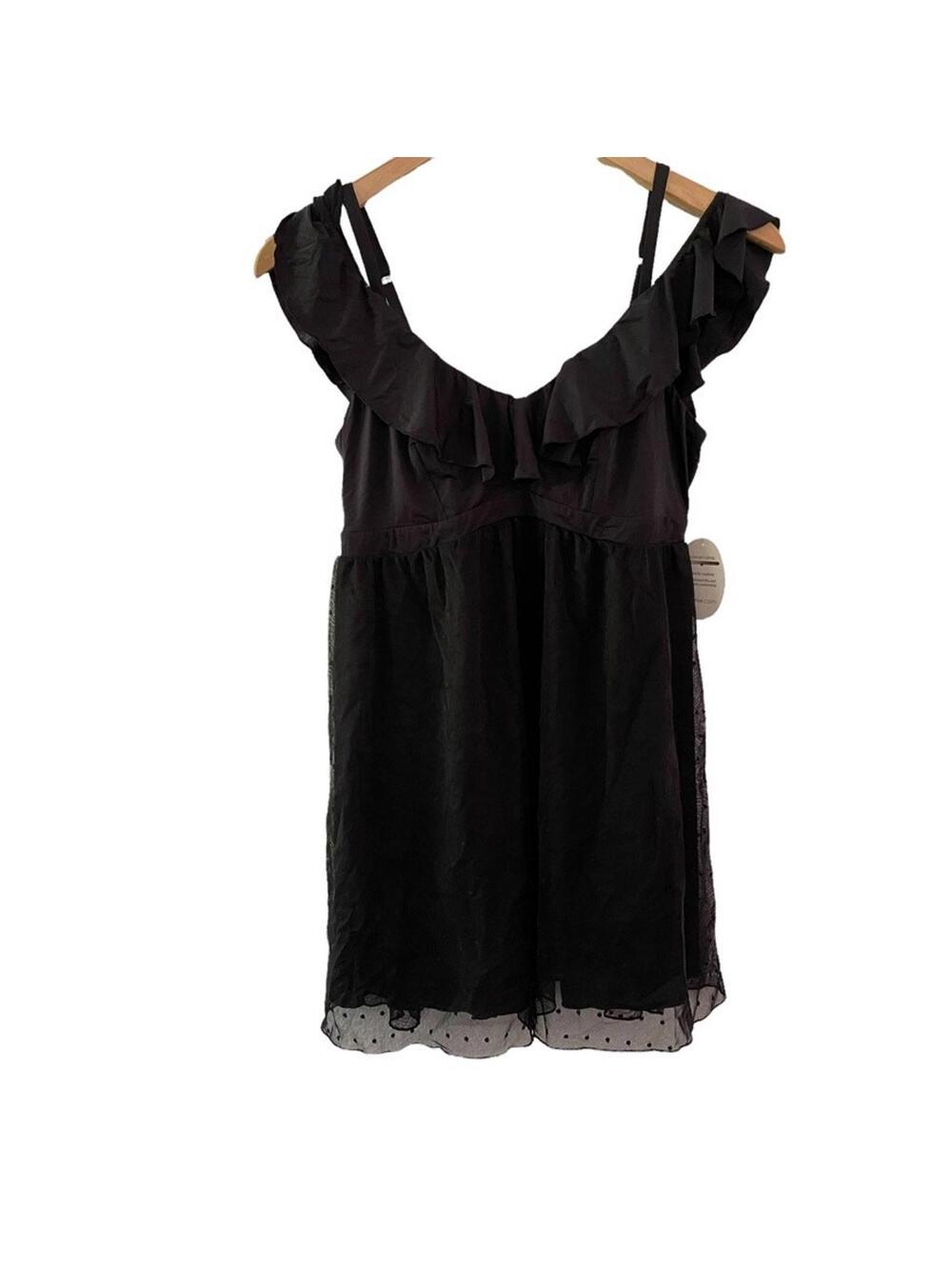 Soma Polka Dot Babydoll Teddy Size Small Black NWT